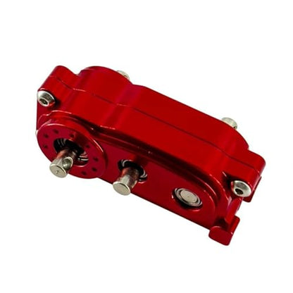 RC Gear Box for Axial Scx10 I II Upgrades Parts 1/10 Rc Crawler Metal Chassis Frame Front Gearbox Transfer Case Spare(Red) - color: Red
