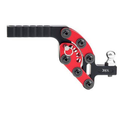 DJX 1/10 RC Trailer Hitch Adjustable Tow Hook Hitch Receiver for Axial 90046 SCX10 TRX4 Redcat Gen7 Gen8 Etc 1/10 RC Crawler Car Upgrade Accessories (Red) - color: Red