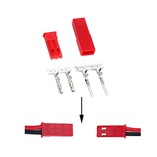 daier 50 Sets JST Servo Connector Kit, RC Male/Female connectors Crimp Pin Cable Kit Compatible JST SYP Futaba Servo Wire Extension Cable for RC Car Hitec Spektrum Model Airplanes