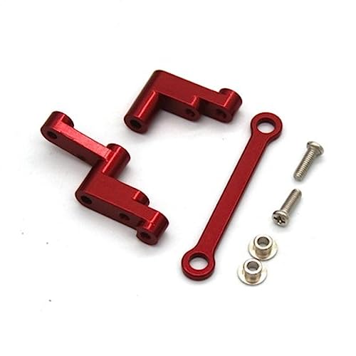 Upgrade Aluminum Alloy Spare Parts Full Set RC Car Accessories Fitting for Hyper Go H16BM H16GT H16DR MJX 1/16 JC16EP Brushless High Speed Trucks (RED,16430S Steering Drive Components) - size: 16430S Steering Drive Components