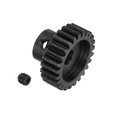 MECCANIXITY RC 32P Hardened Pinion Gear 5mm Shaft, 25T Motor Gears Carbon Steel for 1/10 RC Model Car Boat Drone - style: 25T