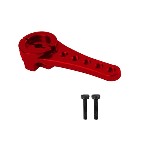 2Pcs Aluminum 25T Servo Horn Long Steering Servo Arm 46mm Length for DIY RC Car/Boat/AirplanesBoat Model Accessories with M2.5 Screws(Red)