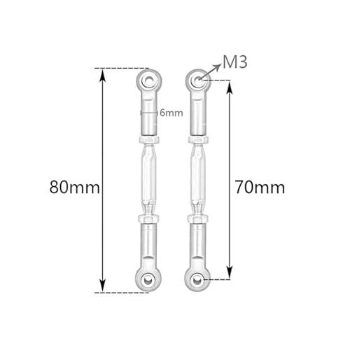 Compatible with Traxxas for Slash 4X4 2WD 1/10 RC Car Upgrade Parts Aluminum Turnbuckle Camber Link End Adjustable Kit RC Car Linkage(Red) - color: Red