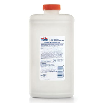Elmer's Liquid School Glue, White, Washable, 32 Ounces - Great for Making Slime, Arts & Crafts, Back to School, #1 Teacher Brand (Pack of 6) - size: 1 Quart (32 oz) (Pack of 6)