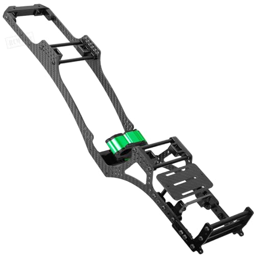 RC Carbon Fiber Frame Chassis w/Gearboxes Upgrades Part for 1/10 SCX10 SCX10 II 90046 90047 RC Crawler Car,Green - color: Green - Parts
