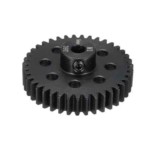 MECCANIXITY Steel M1 Gear Set 39T 5mm Shaft Motor Gears for RC Vehicles Truck Drift Car Part, Black - size: 39T