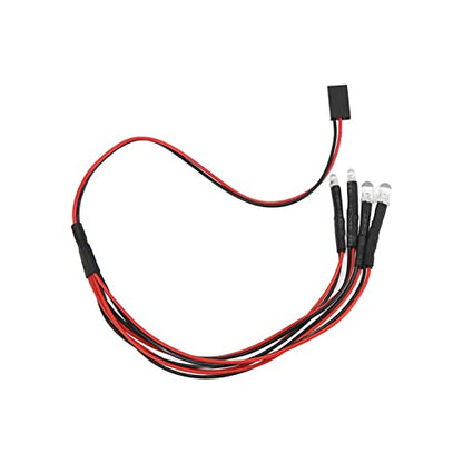 4 LED Rock Lights Kit for Axial SCX24 1/24 RC Crawler Car Upgrade Parts, White and Red Headlight Taillight Lighting System with Remote Control