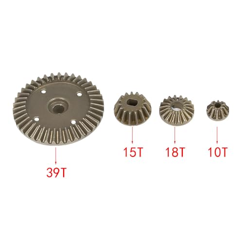Metal Differential Gear Set Universal for Both Front and Back for Tamiya XV-02/TT-02/MB-01/XM-01/BT-01 1/10 RC Car Upgrade Parts Accessories (1 Set of Gears) - color: 1 set of gears