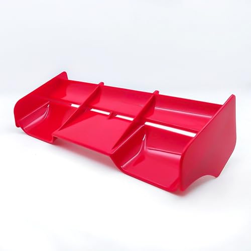 1/8 RC Car Force Rear Spoiler High Down Force Body Wing Tail Compatible with 1:8 Scale RC Off Road Short Course Truck Buggy Racing Car (Red) - color: Red