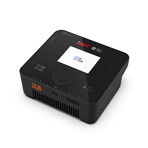 ISDT D1 RC lipo Battery Charger Discharger with AC 100W,DC 250W Dual Input Mode - Hobby Smart Digital Charger - 1~6S Lithium LiHv LiIon Life NiMH Ni-Cd/Pb Lipo Battery Balance Charger