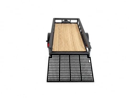 AM Scale 1/24-1/18 Utility Trailer, Compatible with axial SCX24, Traxxas TRX4M, Kyosho mini-z 4x4 (Grey) - color: Grey