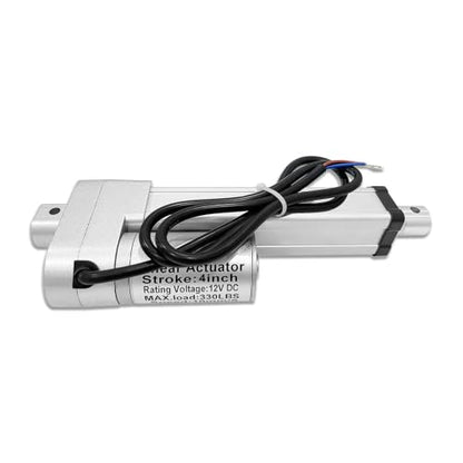 4" (100mm) Stroke 12V Silent Electric Linear Actuator Silver | 330lbs (1500N) Load Capacity, IP55 Waterproof - color: Silver, size: 4"