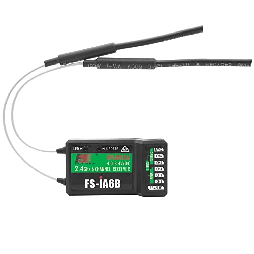 Flysky 6CH FS-iA6B Receiver Fits FS-i4 FS-i6 FS-i6X FS-i10 Transmitter | 2.4G PPM Output Flysky Receiver with iBus Port Fits RC Car RC Boat Remote Control