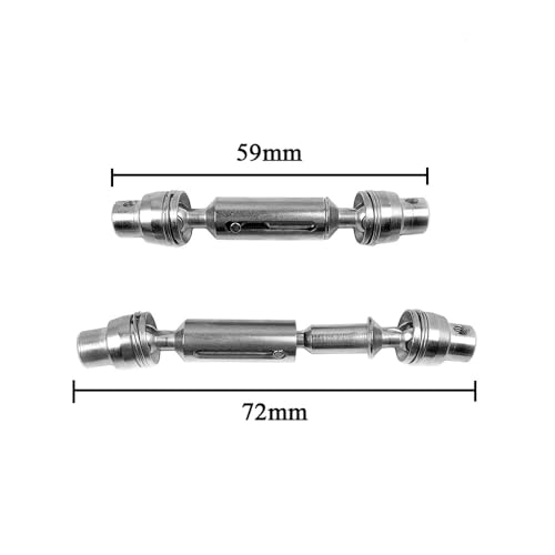 2pcs Metal Drive Shaft Set for 1/10 RC Crawler Compatible with C14 C24 C34 MN D91 D96 D99 D99S MN90 MN98 MN99S Models(Silver) - color: Silver