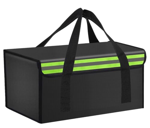45*25*25cm Lipo Safe Bag Fireproof Bag for Lipo Battery Pack Storage Charging Transport,Home Office Travel Fireproof Safe Storage for Cash Valuables Jewelry Passport Power bank Lipo Battery - size: 450*250*250mm