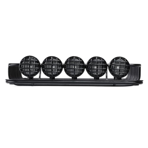 INJORA RC 1/10 Metal Roof Rack Luggage with 5 LED Set for 1/10 RC Crawler Car TRX-4 Axial SCX10 90046 SCX10 III AXI03007（Black）