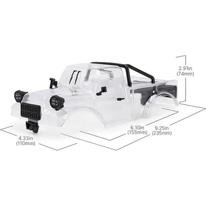 1/18 RC Car Body Shell, Pickup Truck Casing Compatible with TRX4M Defender, Bronco & Wrangler, ABS Impact-Resistant Upgrade Parts for 1/18 RC Crawler (Clear Body) - color: Clear Body