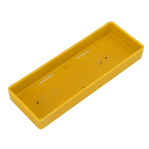 RC Plastic Battery Box, Plastic Battery Tray Case with Nylon Cable Ties, 49x145x8mm Internal Size, Lightweight Chassis Mount for SCX10 D90 90046 RC Vehicles (Yellow)
