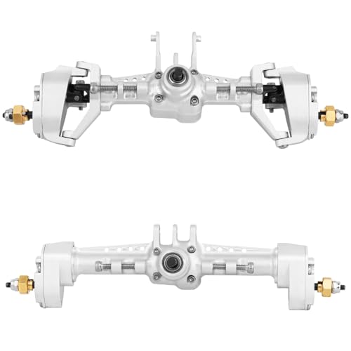 Aluminum Alloy Complete Front Rear Portal Axles with Steel Gears for 1/18 RC Crawler TRX4M Stock Upgrade Parts (Silver) - color: Silver
