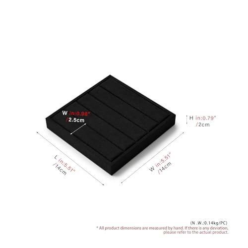 Oirlv Black Microfiber Jewelry Ring Display Stand | Black Microfiber Ring Stand, 5.51"X5.51"X0.79", Grip Rings Tightly, Soft Surface Prevents Scratches, Sturdy Construction - style: P13713