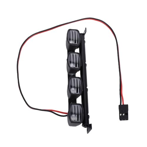 Dpofirs Durable Metal Bracket RC | PreWired PlugandPlay 4 LED Roof Light Bar for 1/12 1/14 /16/18 RC Crawler Offroad Vehicles, Easy Installation Upgrade for WPL MN