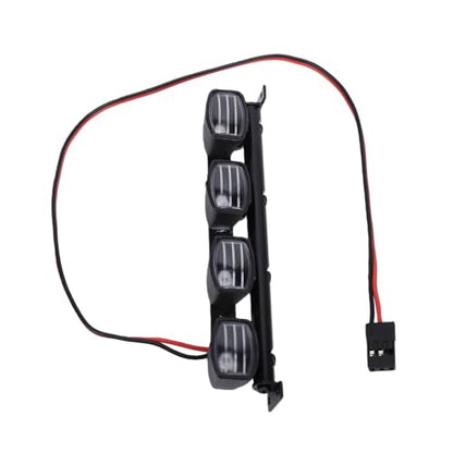 Dpofirs Durable Metal Bracket RC | PreWired PlugandPlay 4 LED Roof Light Bar for 1/12 1/14 /16/18 RC Crawler Offroad Vehicles, Easy Installation Upgrade for WPL MN