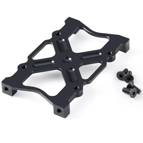 Aluminum Chassis Brace Beam Mount Fixed Bracket Plate for 1/10 Axial SCX10 RC Crawler Car Upgrade Accessories (Black) - color: Black