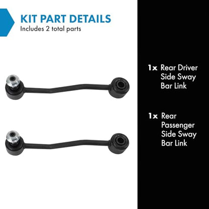 TRQ Rear Driver and Passenger Side Sway Bar Link Set Compatible with 93-10 Ford Ranger Rear Wheel Drive 11 Ranger Wheel Drive 98-01 Mazda B3000 98-01 B2500 - style: PSA33872