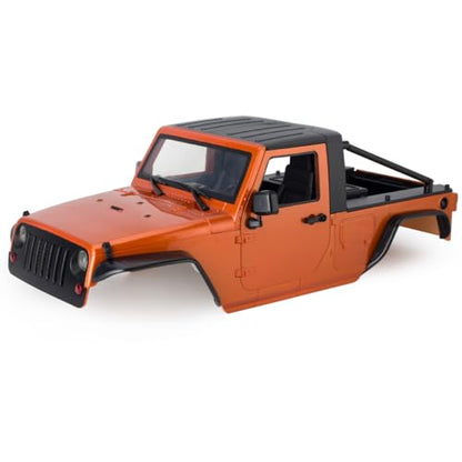 313mm Wheelbase Hard Plastic Pickup Body Shell Unassembled Kit for 1/10 RC Crawler Car Axial SCX10 90046 Jeep Wrangler (Orange) - color: Orange