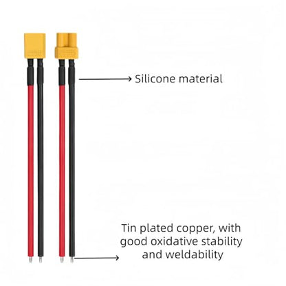 XT30 Connector Adapter with 10cm 16AWG Silicone Wire,5 Pairs XT30 Male and Female Plug Extension Cables for RC Lipo Battery FPV Racing Drone