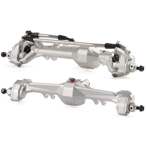 CNC Aluminum F10 Portal Axle Set with BTA Servo Mount, Front Rear Silver | with 30T 8T AR44 Style Gears, Pin to Pin Width 188mm, Work with Vanquish VS4-10 Phoenix and 1/10 Scale Crawler LCG Chassis - color: Silver