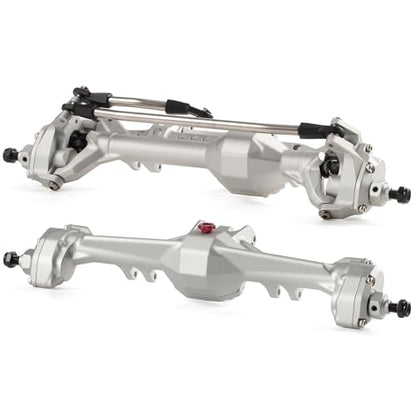 CNC Aluminum F10 Portal Axle Set with BTA Servo Mount, Front Rear Silver | with 30T 8T AR44 Style Gears, Pin to Pin Width 188mm, Work with Vanquish VS4-10 Phoenix and 1/10 Scale Crawler LCG Chassis - color: Silver