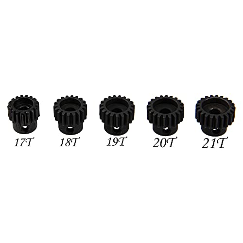 5Pack ShareGoo Steel 32P 5mm Pinion Gear Sets 17T 18T 19T 20T 21T fit 5mm Shaft Compatible with HPI Kyosho Losi Axial Traxxas Tamiya 1/8 1/10 RC Car Monster Truck Buggy