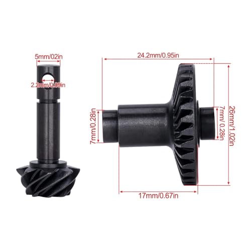 RC Models Parts For SCX10 II AR44 AR45 For Capra F9 1/10 RC Axles 30/8T CNC Heavy Duty Overdrive Bevel Hardened Steel Gear Set Crawler