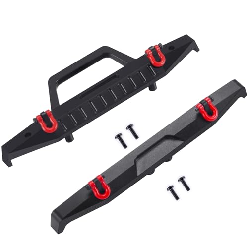 MOHERO Aluminum Front and Rear Bumper Set with Tow Hook for 1/18 TRX4M High Trail K10 RC Crawler Car Upgrade Part,(Front&Rear) - color: Front & Rear