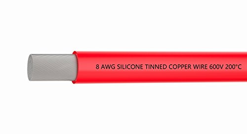 TUOFENG 8 AWG Silicone Wire - Flexible High Temp, Red 10ft - size: 8 AWG single Red wire 10ft