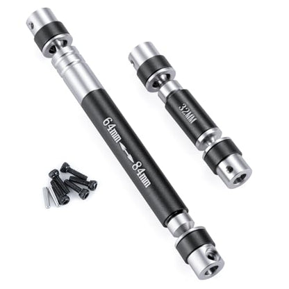 RCLIONS Stainless Steel RC Drive Shaft 32+64mm Driveshaft Upgrade for 1/24th AXIAL SCX24 AXI90081 Deadbolt AXI00004 4WD Rock Crawler Car Parts (Black) - color: Black