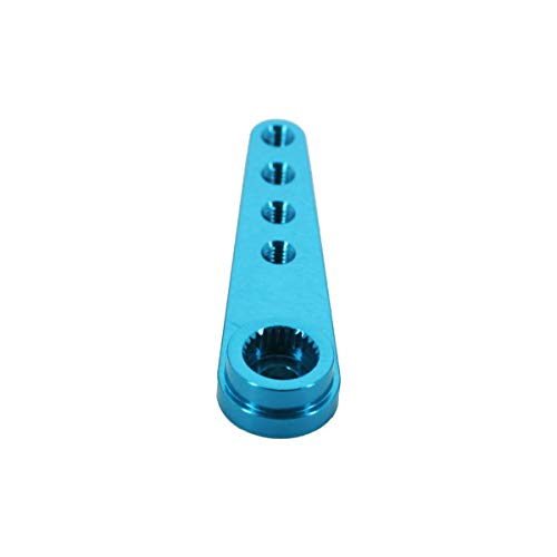 DEVMO Metal Aluminum 1.25" 24T Servo Horn Single Sided Steering Arm M3 Threads for RC Car Truck Off Road Buggy Accessories (Blue)