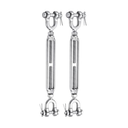 3/16 Turnbuckle Heavy Duty 304 Stainless Steel Turnbuckle Tensioner, 660 lbs Working Load Limit, Jaw and Jaw Turnbuckles for Cables Wire Shade Sail Deck Tractor Ground Anchor (2PCS) - size: 3/16"(M5)-2PCS