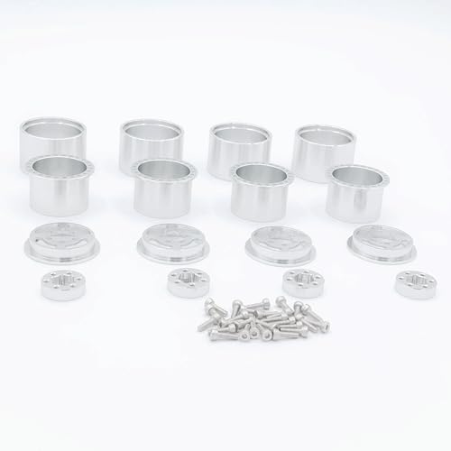 1UP Wheels 1.0" Island Ultra Wide Premium Wheels | Polished Silver | for Axial SCX24, AX24, Traxxas TRX4-M, Redcat Ascent-18, FMS FCX18, 7mm Hex Vehicles - Aluminum Beadlock Wheels - color: Polished Silver