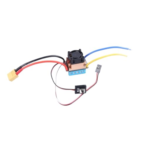 ESC Part For 1/10 320A RC Car 5-13V Waterproof 3S 60A Brushed Motor ESC Electronic Speed Controller Repair Upgrade Accessories Parts Replacement(With fan XT60) - size: With fan XT60