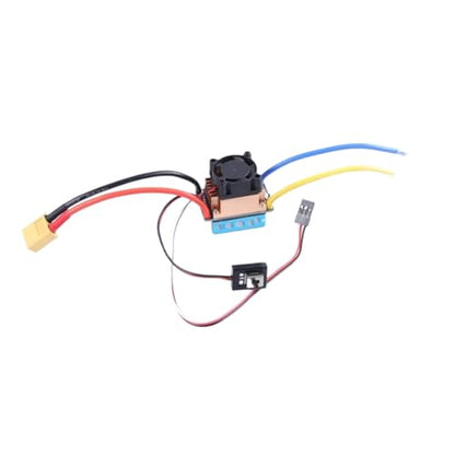 ESC Part For 1/10 320A RC Car 5-13V Waterproof 3S 60A Brushed Motor ESC Electronic Speed Controller Repair Upgrade Accessories Parts Replacement(With fan XT60) - size: With fan XT60