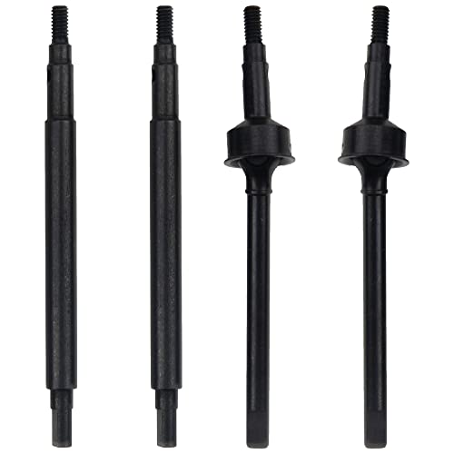 ShareGoo Steel Front Rear Axle Drive Shaft Axle Dogbone CVD Compatible with Traxxas 1/18 TRX4M RC Crawler Car Upgrade Parts (Black) - color: Black