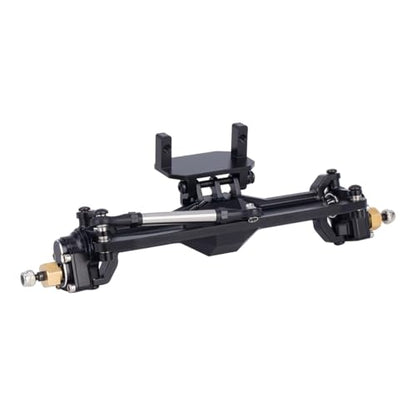 1/18 TRX4M Portal Axle,109.6g Aluminum CNC TRX4M Axle, Extended +10mm TRX4M Portal Axles with Two Servo Mount Options, for RC Crawler Car TRX4M Axle Upgrade Parts (Black)
