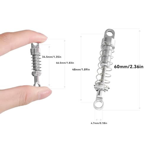 Metal Rear Axle Shock Link Rod Leaf Spring Upgrade Link Suitable for Mangniu 1/12 MN82 MN82S MN82PRO 1/12 Scale RC Climbing Car (Silver) - color: Silver