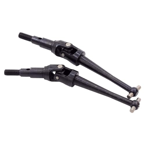2X Transmission Axle for RC Cars, Metal Driveline Axles for DIY Projects in Scale 1/16- Black - color: Black