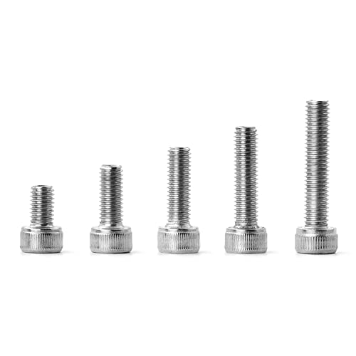 M6 x 8mm 12mm 16mm 20mm 25mm Hex Socket Head Cap Screws Bolts 304 Stainless Steel Metric Machine Allen Hex Drive, Fully Threaded, Assortment Kit 50PCS - size: M6 x 8/12/16/20/25mm (50PCS)