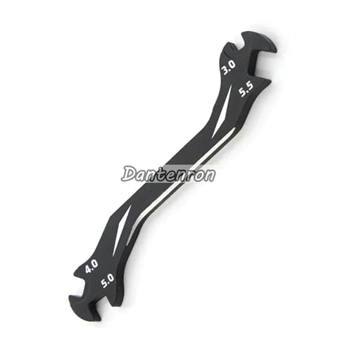 RC Multi-Function Wrench Turnbuckle Nut Ball Joint Remover 3mm 4mm 5mm 5.5mm Universal Repair Tool Aluminum Alloy for 1/10 1/8 1/24 Crawler Truck Off Road Car Boat Drone Airplane (Black) - color: Black