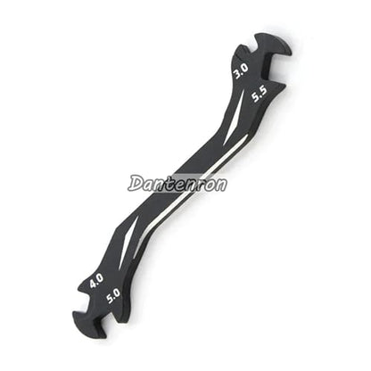 RC Multi-Function Wrench Turnbuckle Nut Ball Joint Remover 3mm 4mm 5mm 5.5mm Universal Repair Tool Aluminum Alloy for 1/10 1/8 1/24 Crawler Truck Off Road Car Boat Drone Airplane (Black) - color: Black