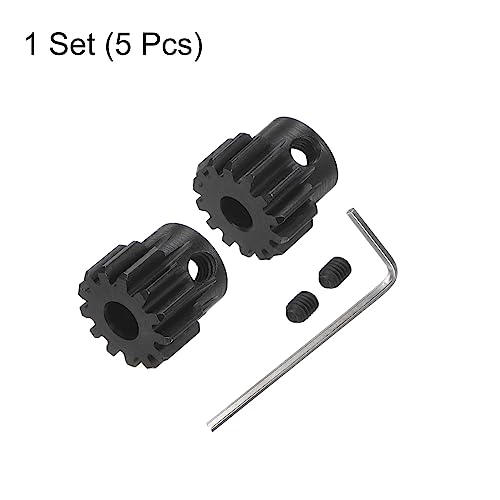 HARFINGTON Mod 1 M1 Pinion Motor Gear Set 2pcs 13T 14T Fit 5mm RC Motor Shaft M1 Pitch Gears for RC Car, with Hex Key - style: 13T 14T
